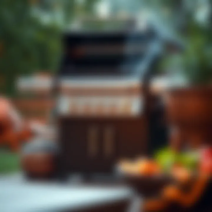 Sleek Design of Propane BBQ Grill A modern propane BBQ grill showcasing sleek design and features