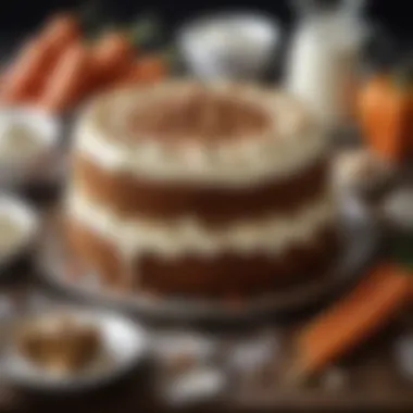 Essential Ingredients for Carrot Cake A collection of essential ingredients for making carrot cake