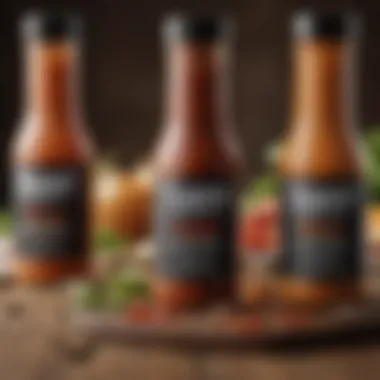 Variety of gourmet sauces arranged artistically