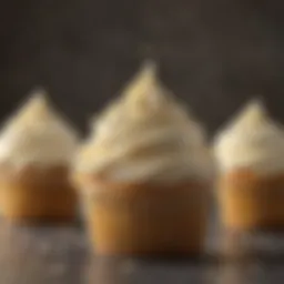 Delicate swirl of buttercream icing on a cupcake