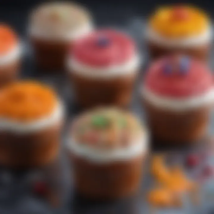 Vibrant colored icing decorations showcasing creativity