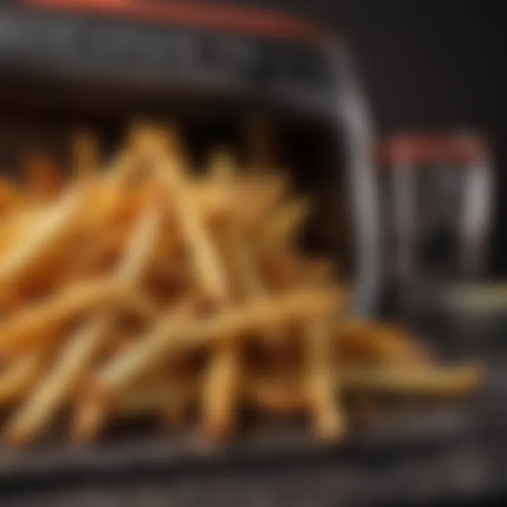 Air fryer showcasing perfectly cooked French fries