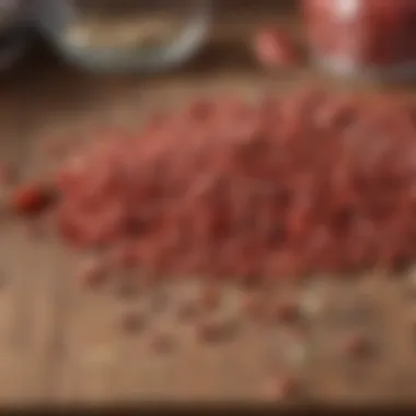 A close-up of cardinal-friendly seeds on a wooden table