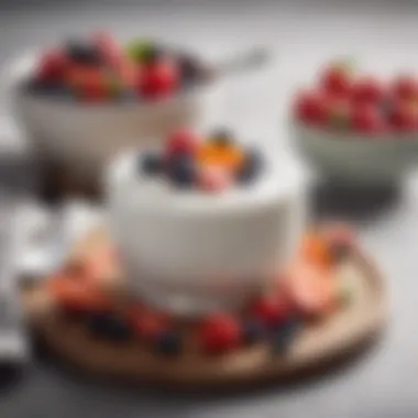 Delicious Yogurt with Fresh Fruit A bowl of creamy homemade yogurt topped with fresh fruit
