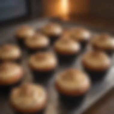 Deliciously baked cupcakes in a microwave pan, showcasing results