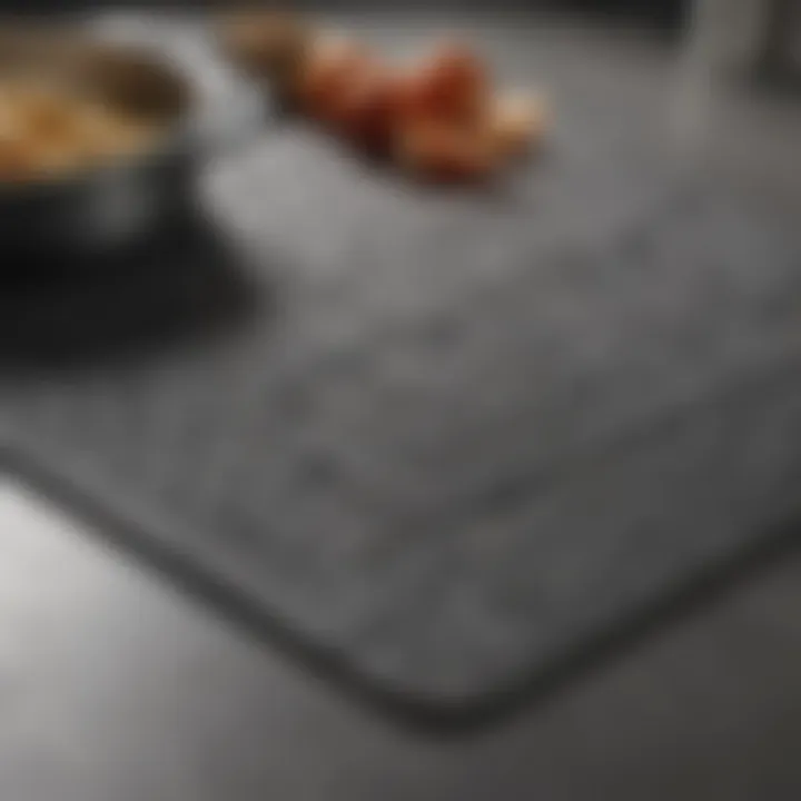 Close-up of high-quality material used in kitchen comfort mats