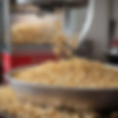 Close-up of the Orville Redenbacher Presto Popcorn Maker in action, popcorn popping perfectly.