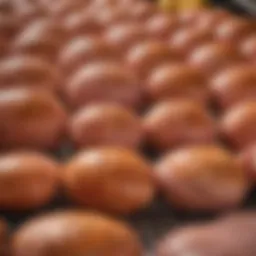 A variety of cooked hams displayed in a Walmart store