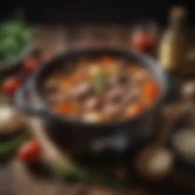 Essential Ingredients for Flavorful Stew Fresh vegetables and herbs for beef stew