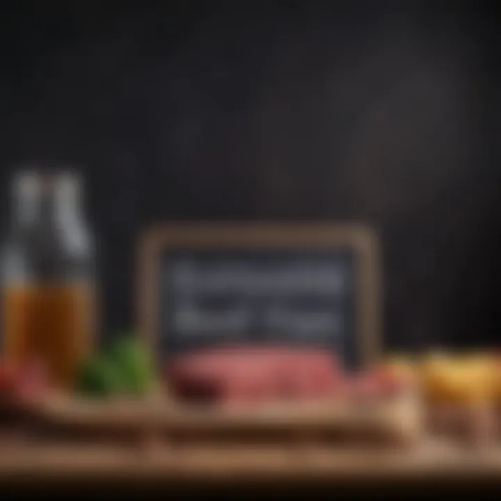 Nutritional highlights of beef fat on a chalkboard background