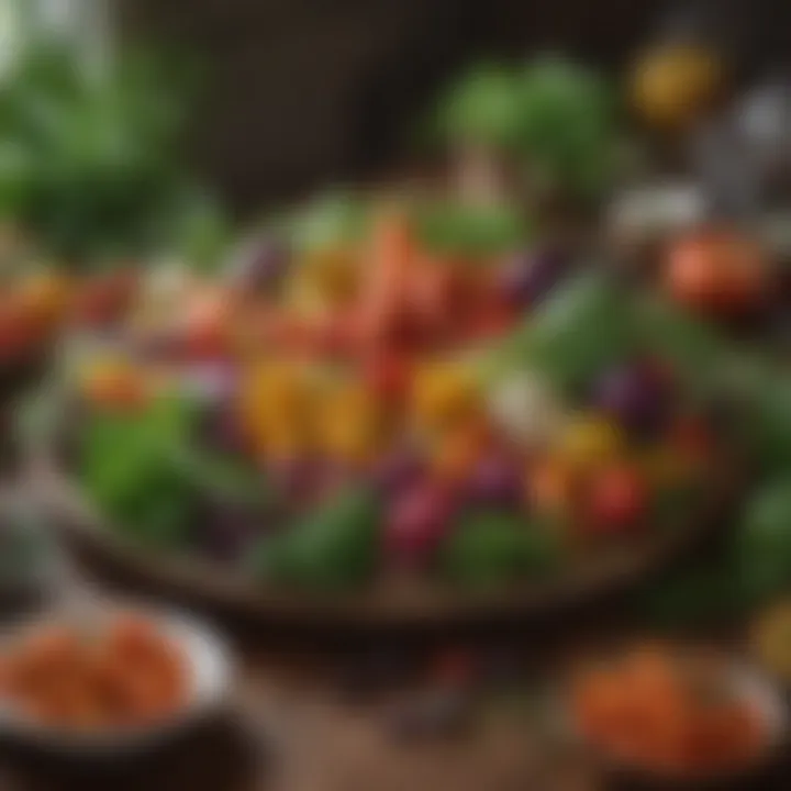 A vibrant platter of seasonal vegetables and herbs