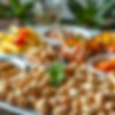 Pistachios in Culinary Applications A beautifully arranged platter featuring pistachios alongside various dishes