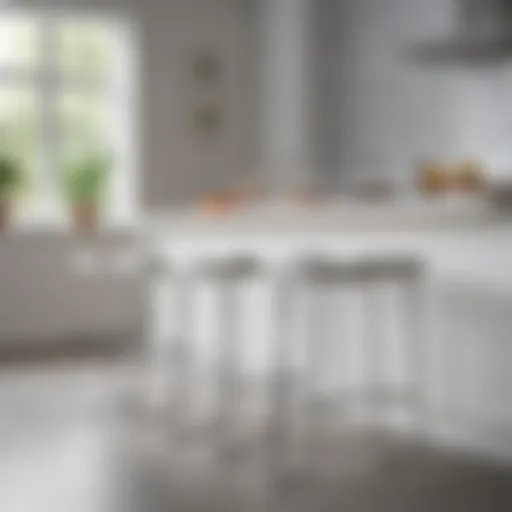 Elegant counter stools in a bright white kitchen setting