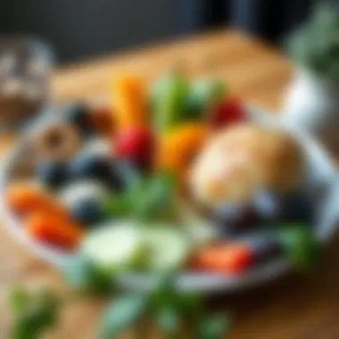 A well-balanced lunch plate showcasing diverse food groups.