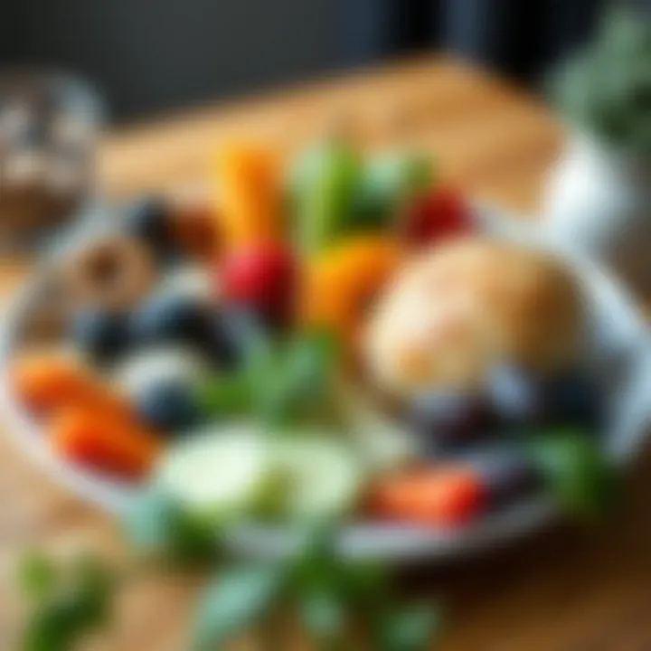 A well-balanced lunch plate showcasing diverse food groups.
