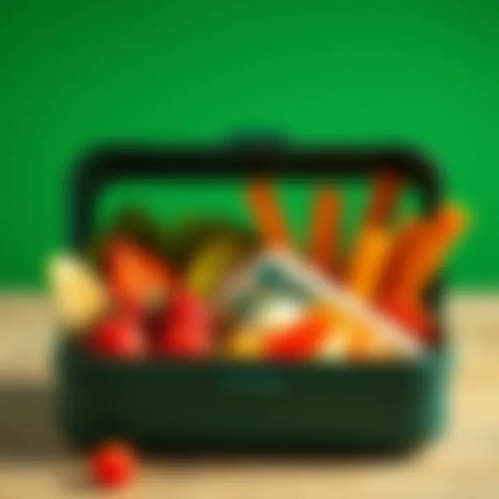 A visually appealing lunch box packed with nutritious options.