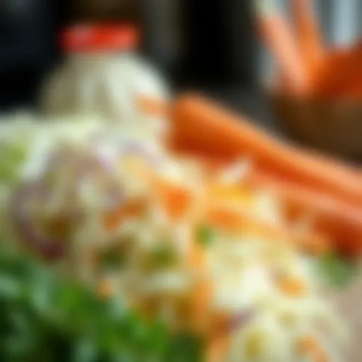 Fresh Ingredients for Coleslaw Fresh cabbage and carrots prepared for coleslaw