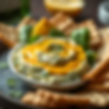 A beautifully presented spinach dip