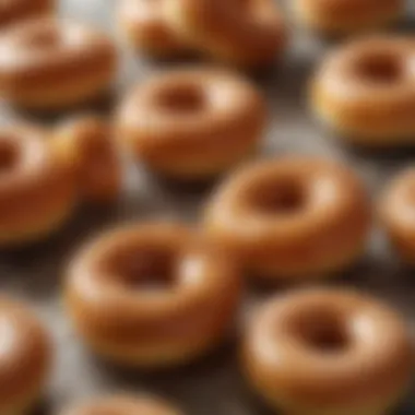 Golden brown donuts after frying