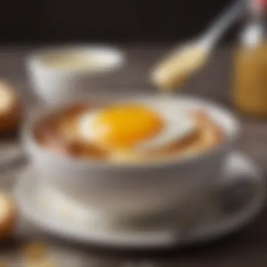 Creamy Egg Mixture for Flavor Infusion A bowl filled with a creamy mixture for French toast
