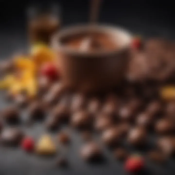 Selection of high-quality chocolates for fondue