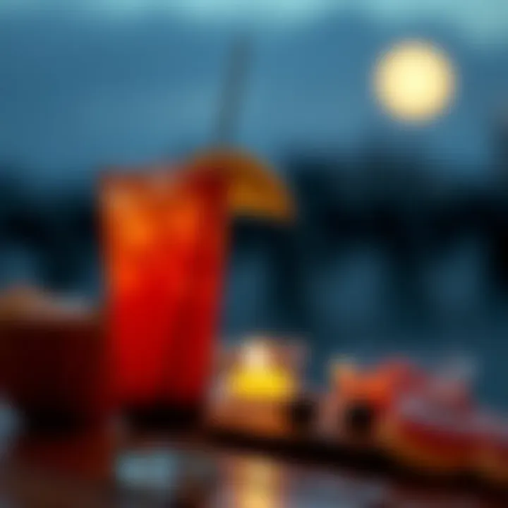 Close-up of a refreshing beverage perfect for a summer night