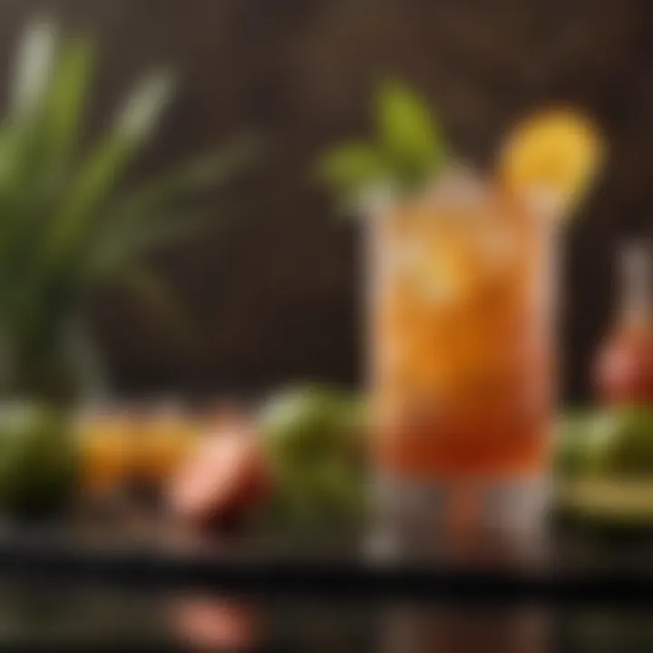 A beautifully crafted Mai Tai served in a decorative glass with intricate garnishes.