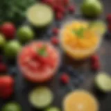 Vibrant assortment of fresh fruits for margarita ingredients