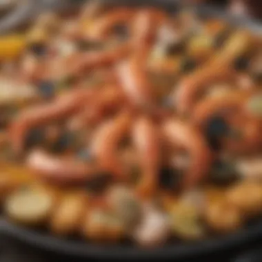 Fresh Seafood Selection for Paella Valenciana A vibrant spread of fresh seafood selection