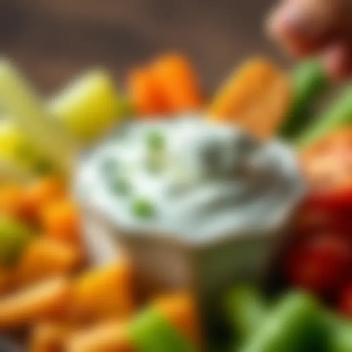 Ranch dip served with assorted vegetables