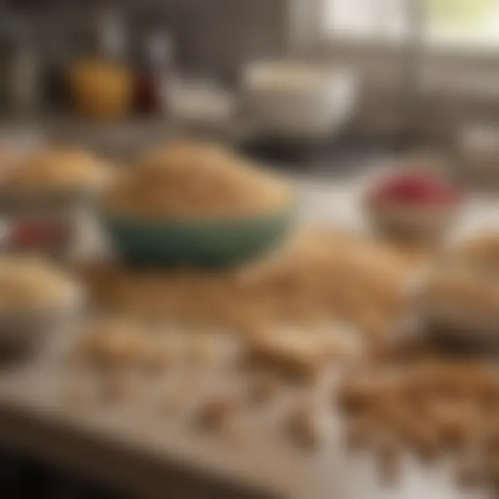 An assortment of ingredients laid out on a kitchen counter