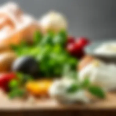 A selection of fresh ingredients for ricotta mixture preparation