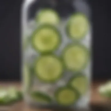 Intricate Infusion of Cucumber Slices Close-up of cucumber slices infused in gin