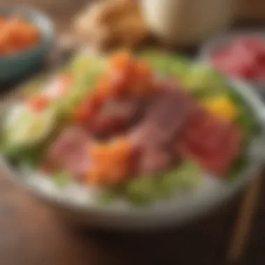 A vibrant plate of poke showcasing fresh fish and colorful toppings