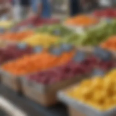 A colorful array of local produce and ingredients at a Cincinnati farmer's market.