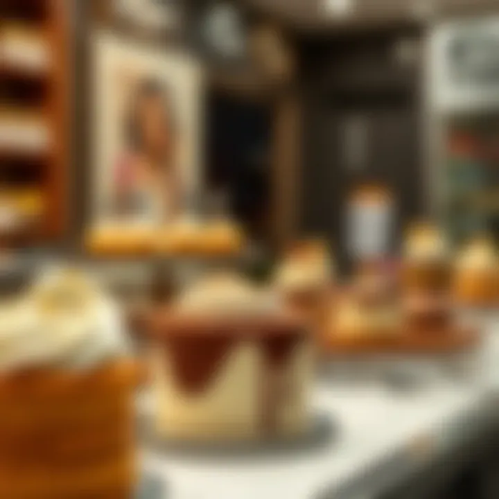 Indulgent Artisan Desserts on Display Artisan desserts displayed beautifully in a sleek dessert shop