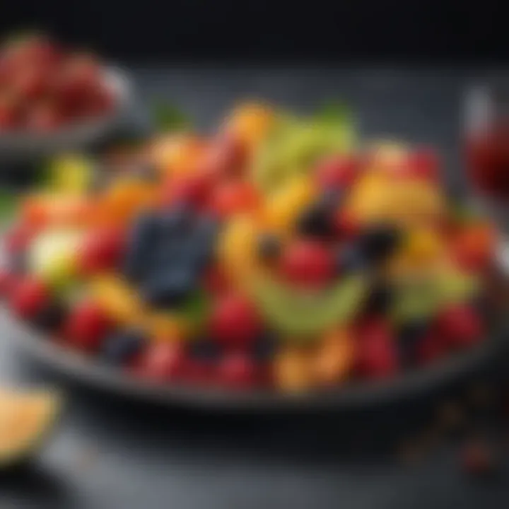 Seasonal Fruit Medley An extravagant fruit platter showcasing seasonal fruits and berries