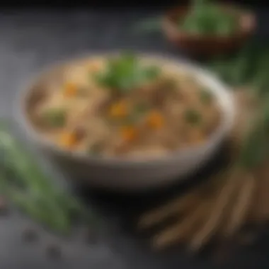 Medley of Grains and Herbs Stylish side dish showcasing a medley of grains and herbs