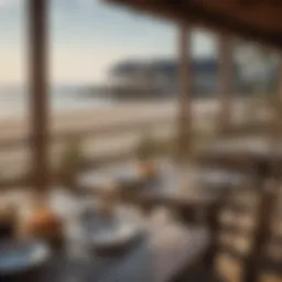 A scenic view of a beachfront dining area in Dewey Beach
