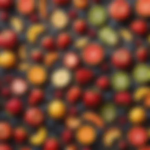 Colorful assortment of fresh fruits rich in fiber and antioxidants