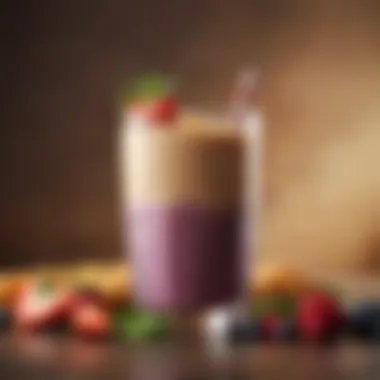 Perfectly Blended Diabetic Smoothie Close-up of a blended smoothie showcasing texture and color