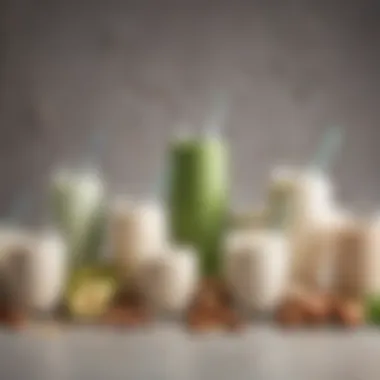 Protein-rich Dairy Alternatives Selection of yogurt and nut milk options packed with protein