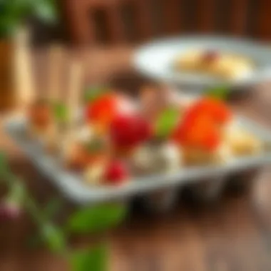 Decorative Arrangement of Desserts Decorative arrangement of desserts in a deviled egg tray