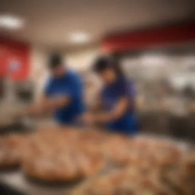 A bustling Domino's Pizza outlet in Mexicali, highlighting customer engagement