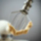 Sleek Design of a Dough Hook A close-up view of a dough hook showcasing its sleek design and metal finish