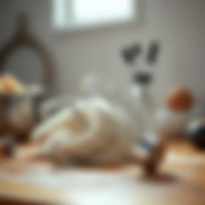 A well-maintained dough hook resting beside cleaning tools and a maintenance guide