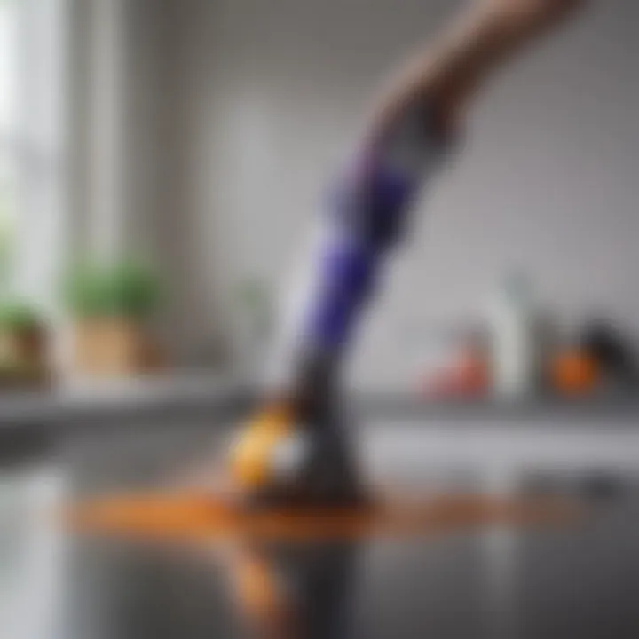 Dyson V vacuum in action on various surfaces