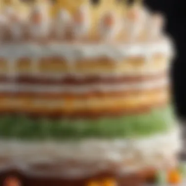 Close-up of the unique texture of Easter cake layers