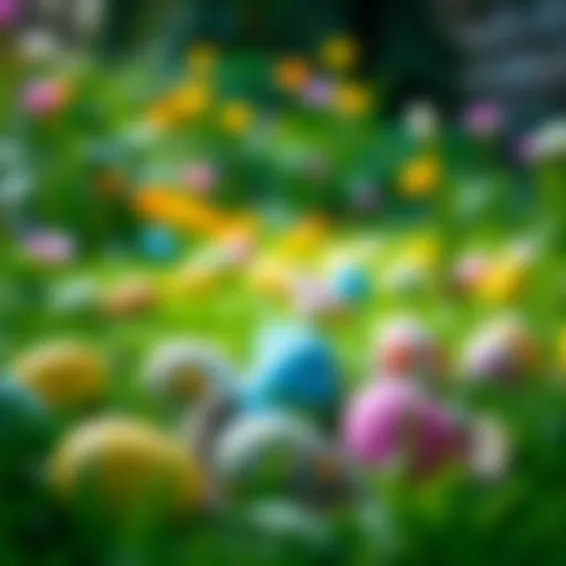Easter Egg Hunt Celebration Colorful Easter egg hunt in a lush garden