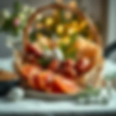 An elegant presentation of an Easter meal ready for delivery